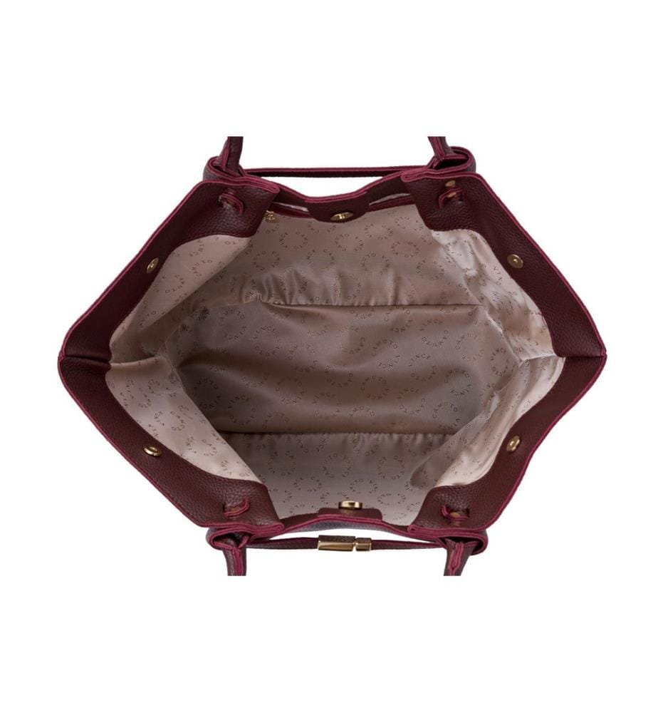 Tragetasche, burgunderrot, 100 % POLYVINYL-LEDER
