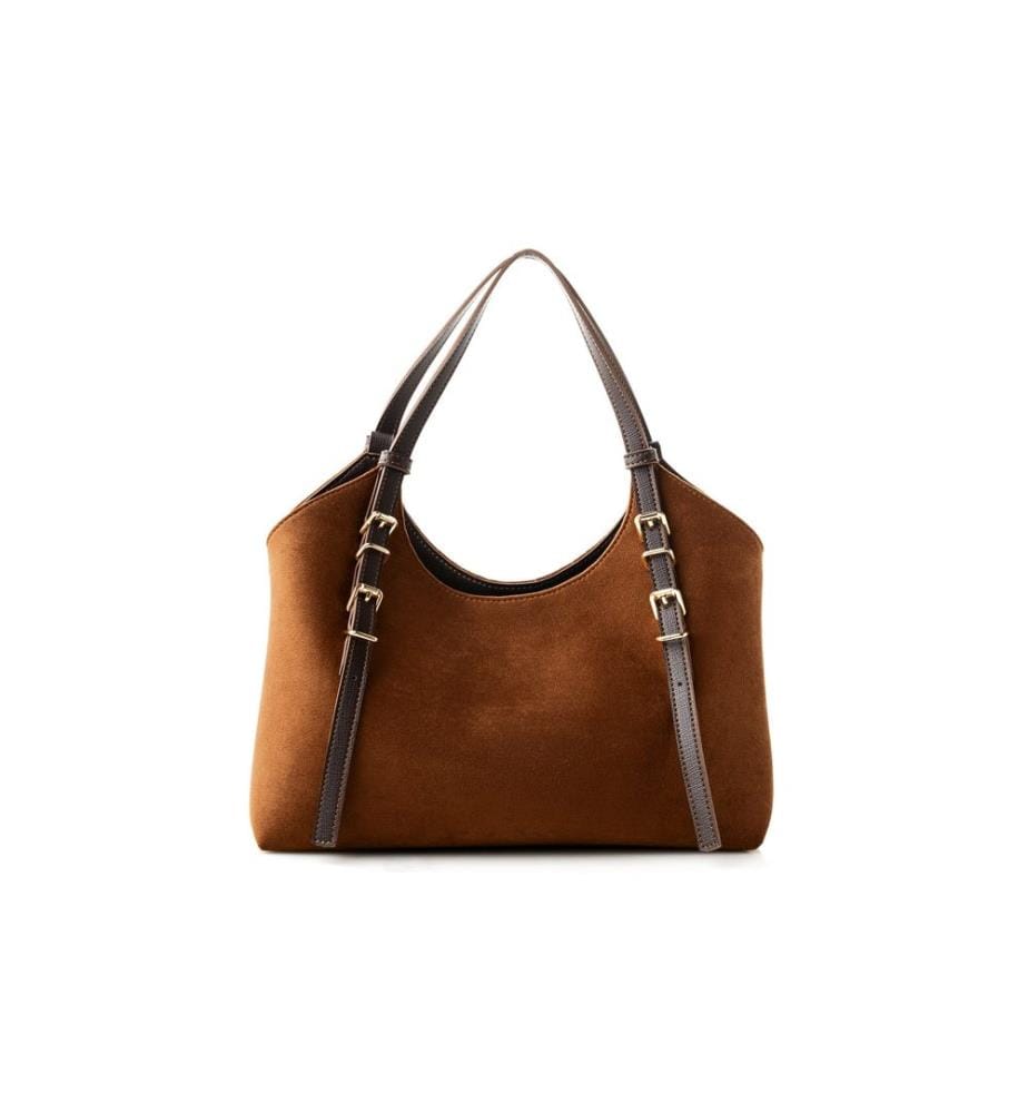 Tragetasche, Braun, 100 % POLYVINYL-LEDER