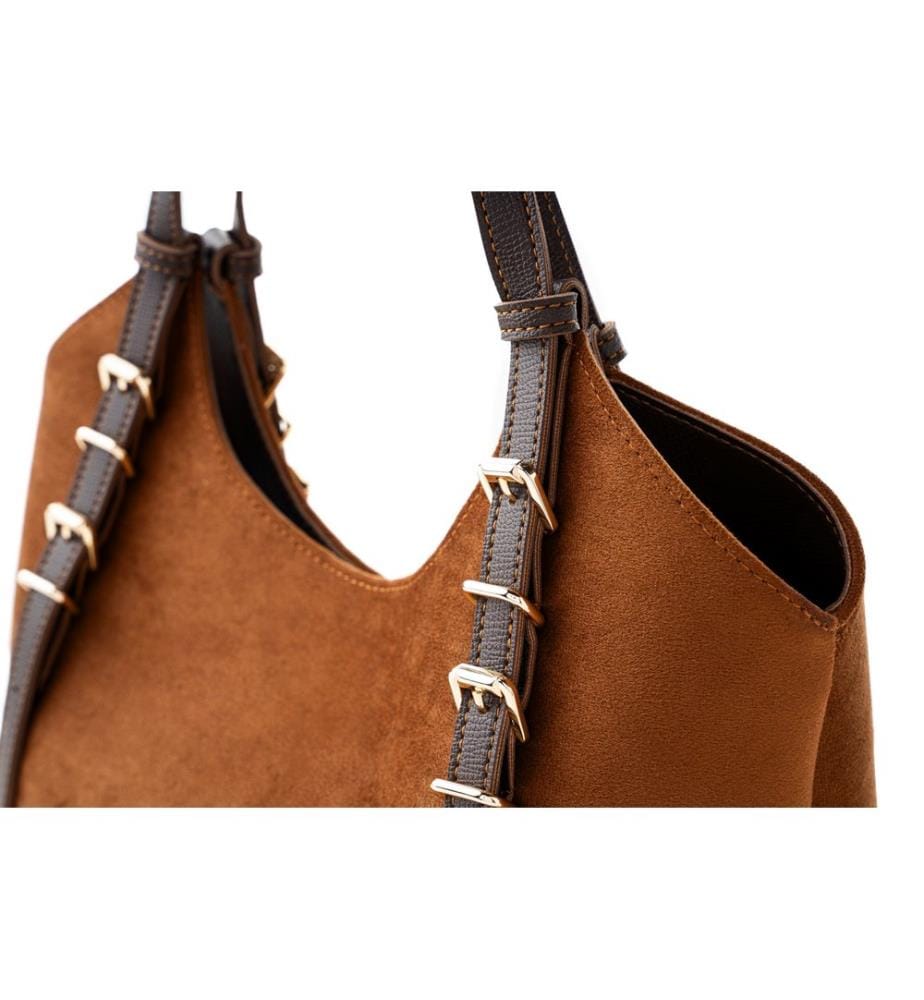 Tragetasche, Braun, 100 % POLYVINYL-LEDER
