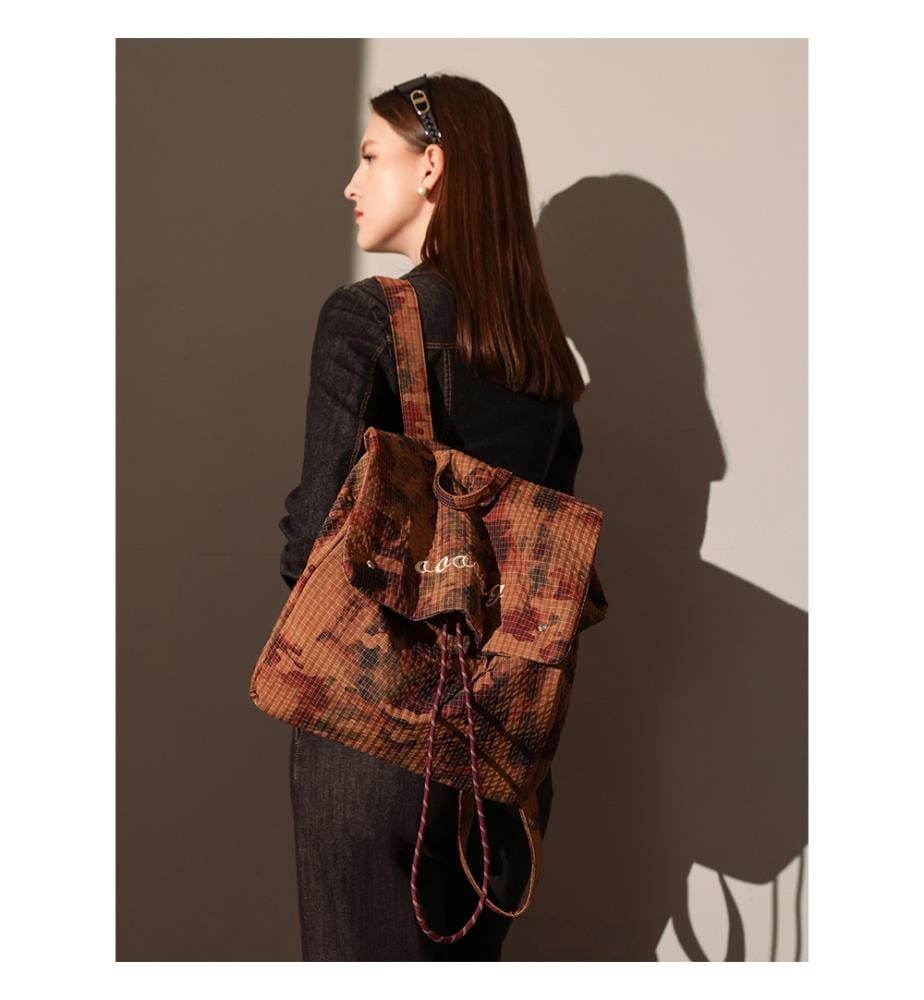 Erdiger Cameo-Rucksack - Kaffee