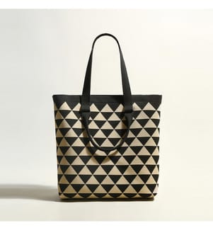 Dreieckige, karierte Tasche aus khakifarbenem Canvas - Khaki