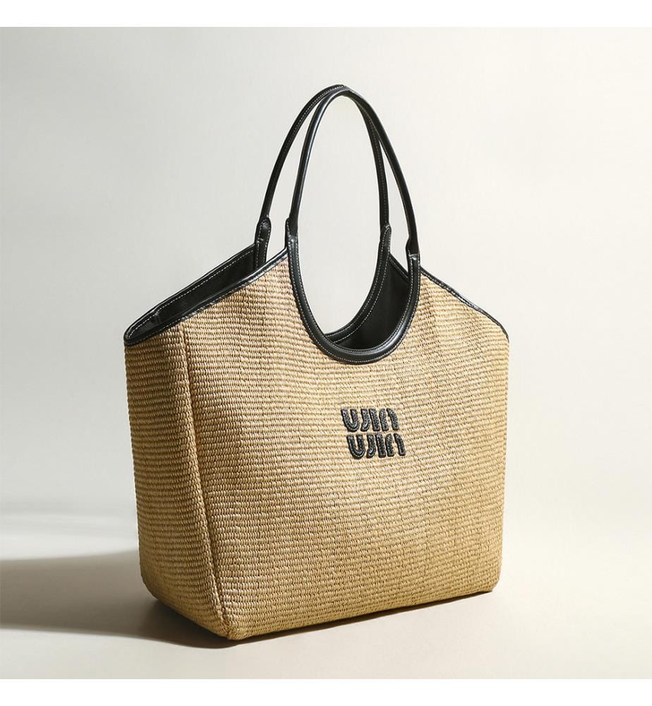 Geflochtene Tragetasche Natural Khaki - Khaki