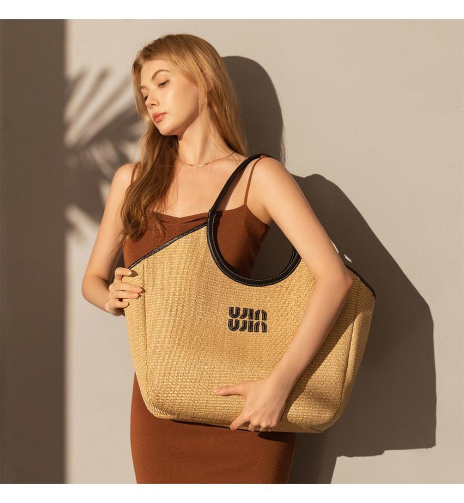 Geflochtene Tragetasche Natural Khaki - Khaki