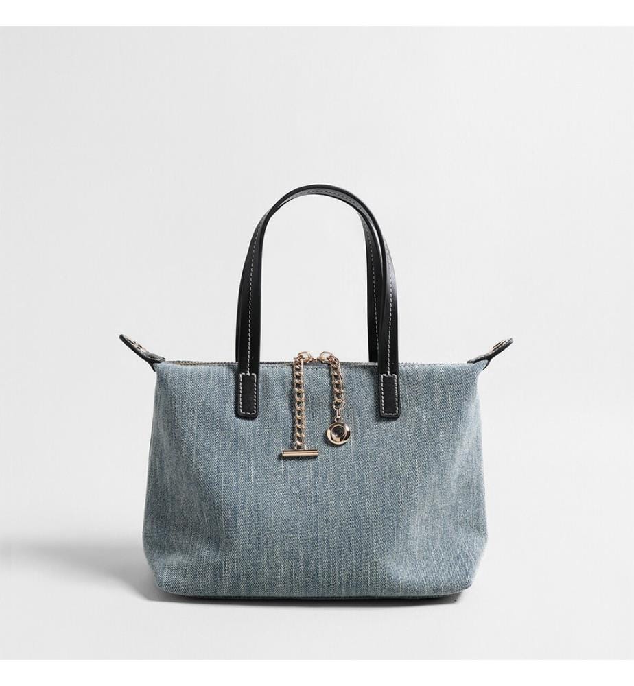 Mini sac cabas toile et cuir - Denim