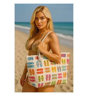 Strandtasche, 100 % Polyester, mehrfarbig