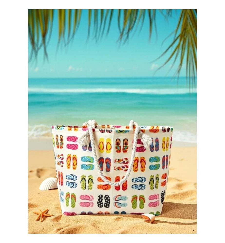 Strandtasche, 100 % Polyester, mehrfarbig