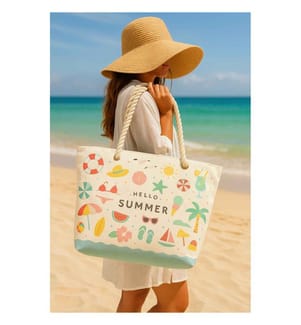Strandtasche, 100 % Polyester, mehrfarbig