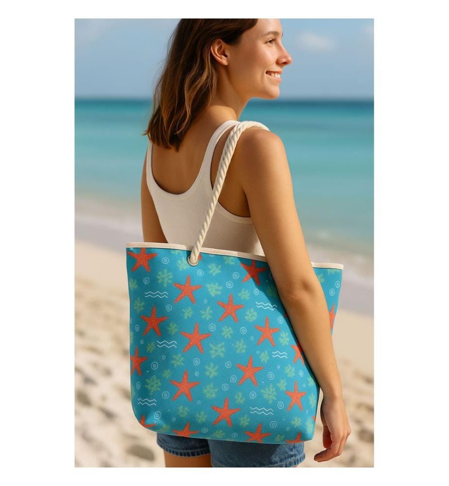 Strandtasche, 100 % Polyester, mehrfarbig