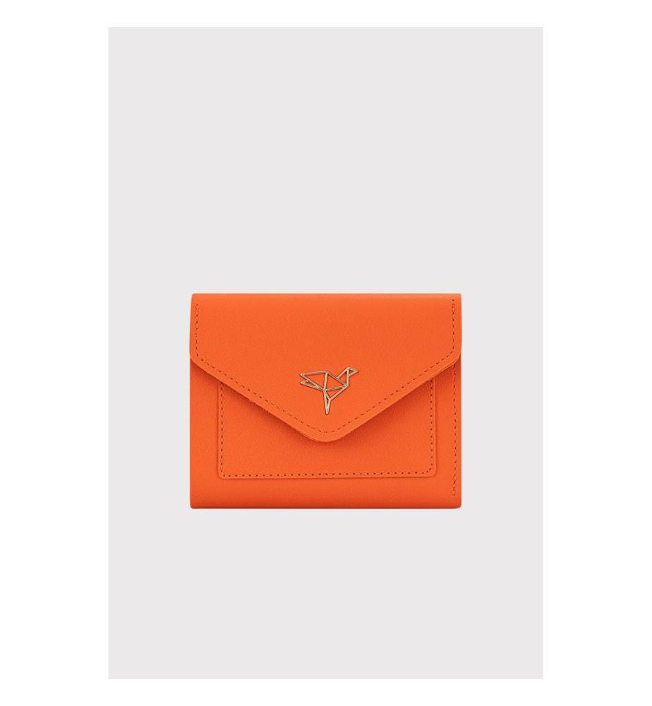 Damengeldbörse, 100 % PU-Leder, Orange