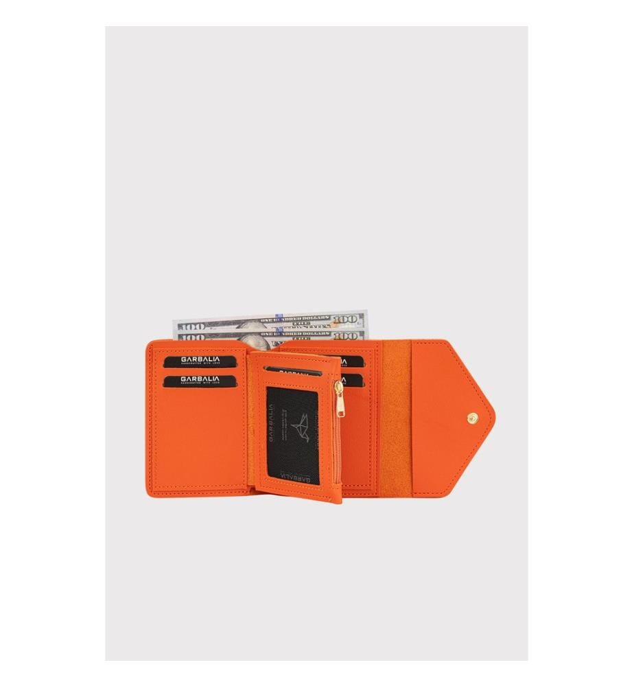 Damengeldbörse, 100 % PU-Leder, Orange