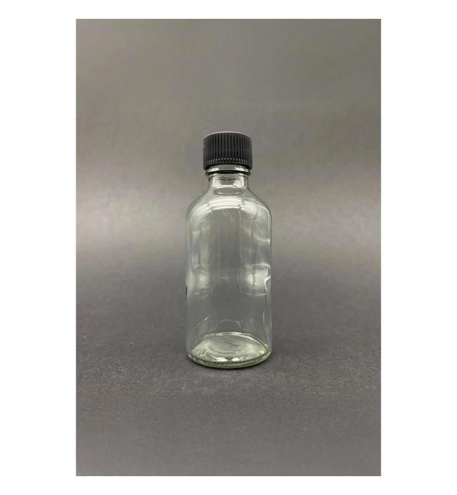 12er-Set Glasflaschen – transparent und schwarz