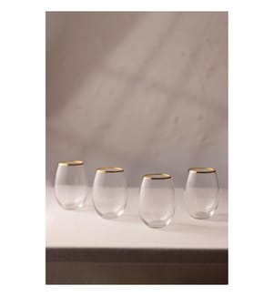 4er-Set Gläser – Goldfarben und transparent