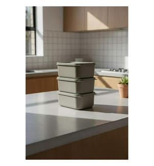 Aufbewahrungsbox-Set, 3-teilig, 100 % Kunststoff, Grau