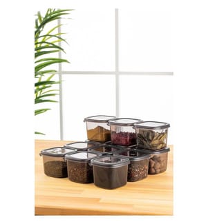Aufbewahrungsbox-Set, 12-teilig, Anthrazit, 100 % Kunststoff