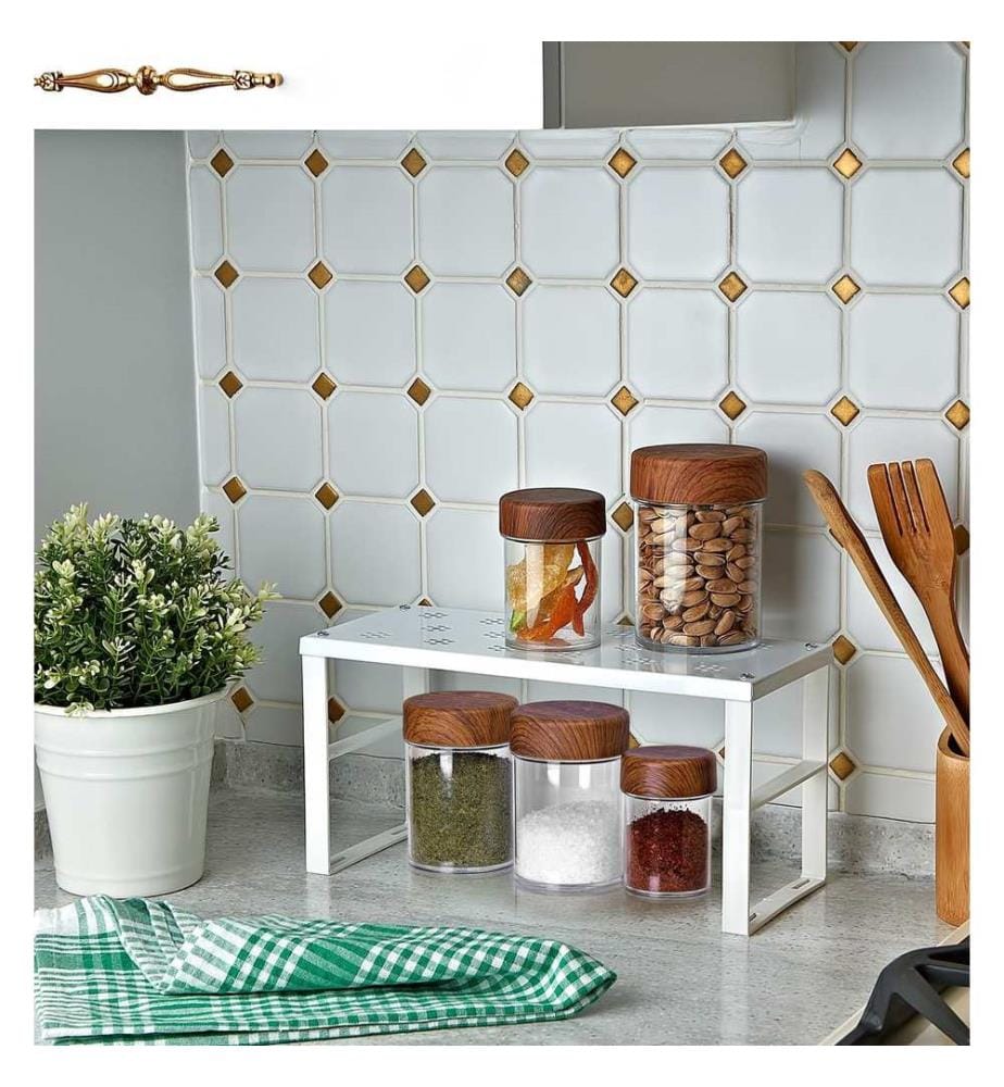 Küchenorganizer, 4-teilig, 100 % Edelstahl, Weiss