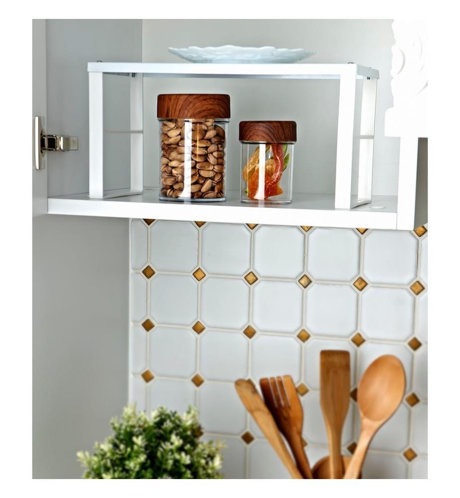 Küchenorganizer, 4-teilig, 100 % Edelstahl, Weiss