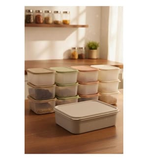 Aufbewahrungsbox-Set, 13-teilig, 100 % Kunststoff, Grau