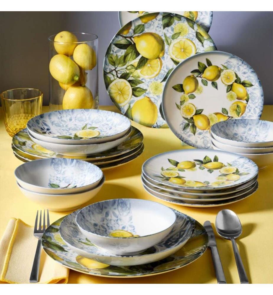 24-teiliges Speiseservice, mehrfarbig, 100 % Porzellan