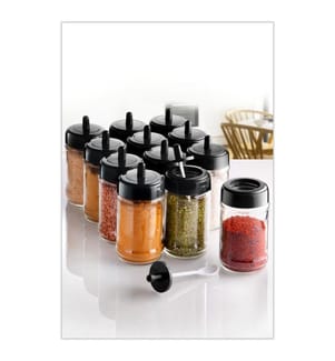12-teiliges Gewürzglas-Set - Schwarz