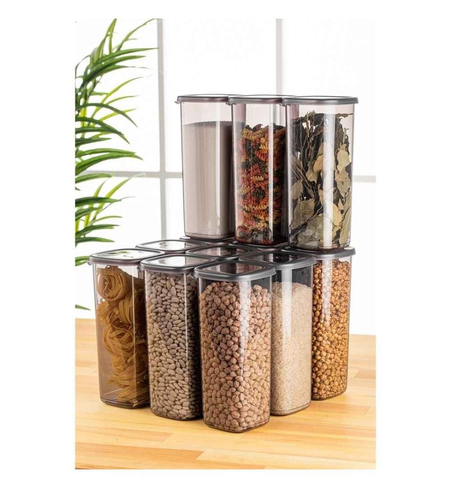 Boîte de rangement, 12 pièces, anthracite, 100% plastique