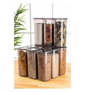 Aufbewahrungsboxen-Set, 12-teilig, anthrazit, 100% Kunststoff