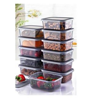 Aufbewahrungsbox-Set, 12-teilig, anthrazit, 100 % KUNSTSTOFF