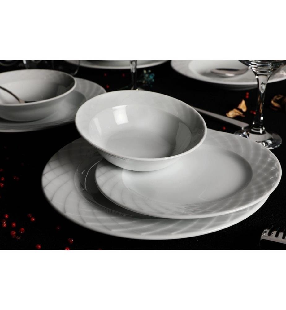 Dinner Set, 24 Pieces, White, Porcelain