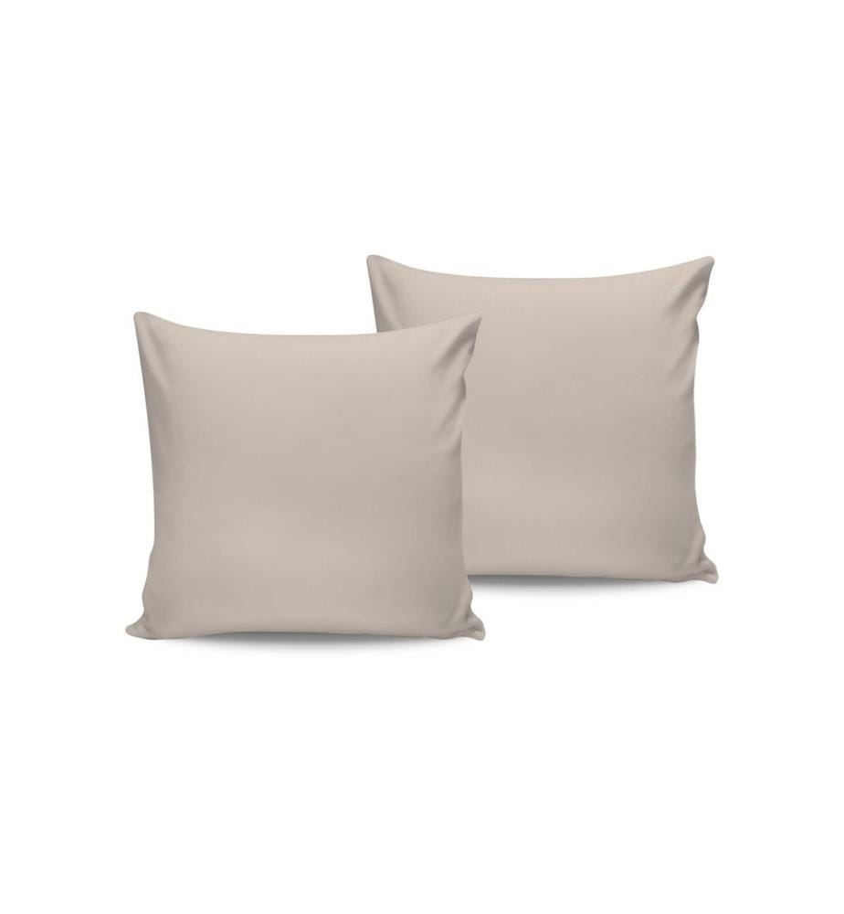 2er-Set Kissenbezüge aus Satin – Cremefarben