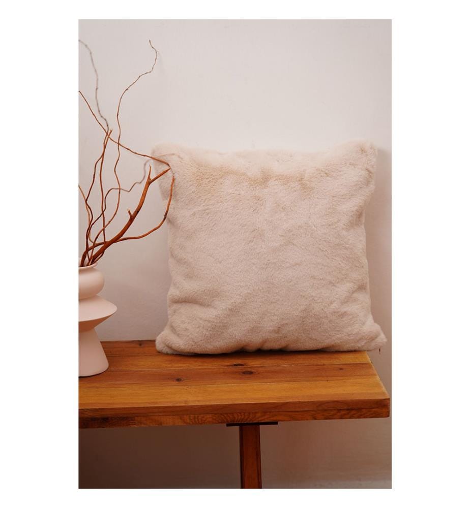 Fodera per cuscino in peluche - Beige