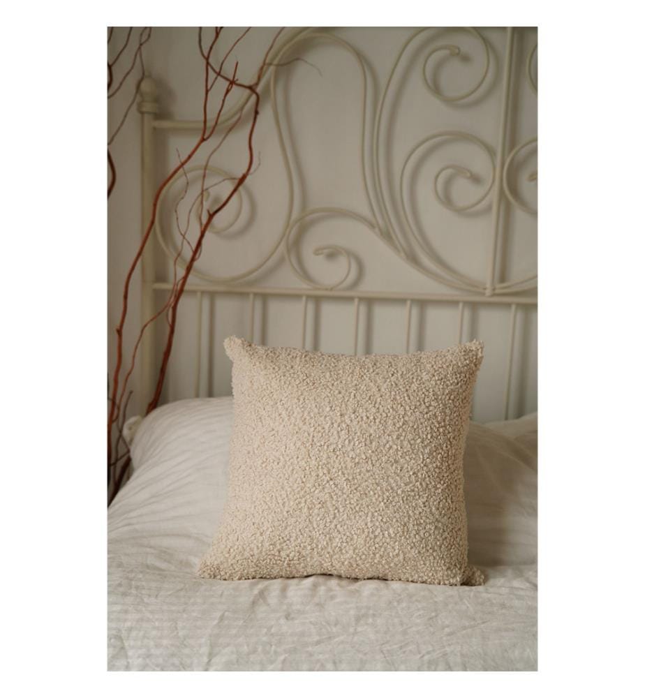 Fodera per cuscino effetto peluche - Beige