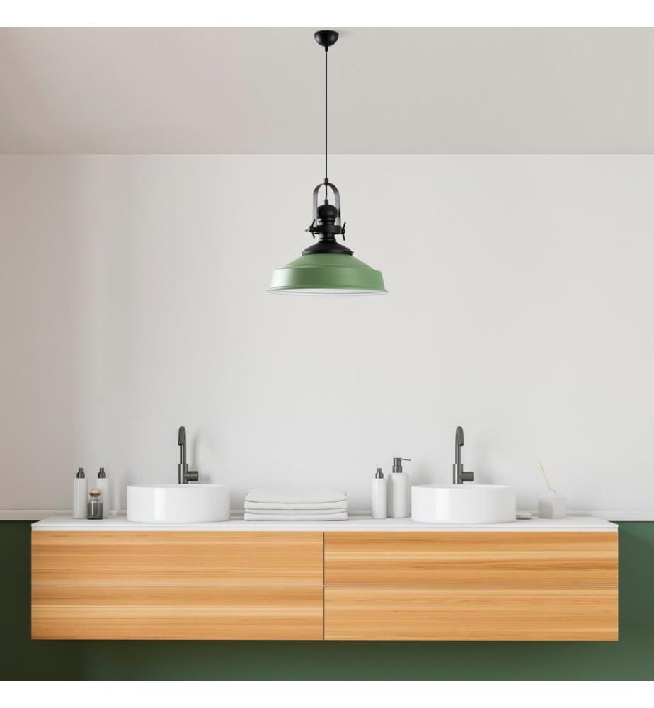 Lampadario, verde, STRUTTURA IN METALLO