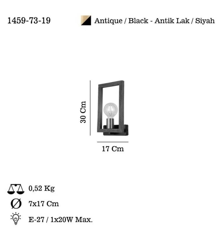Lampada da parete - Antico e nero