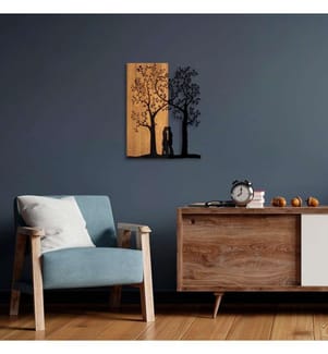 Wanddekoration aus Holz – Nussbaum & Schwarz