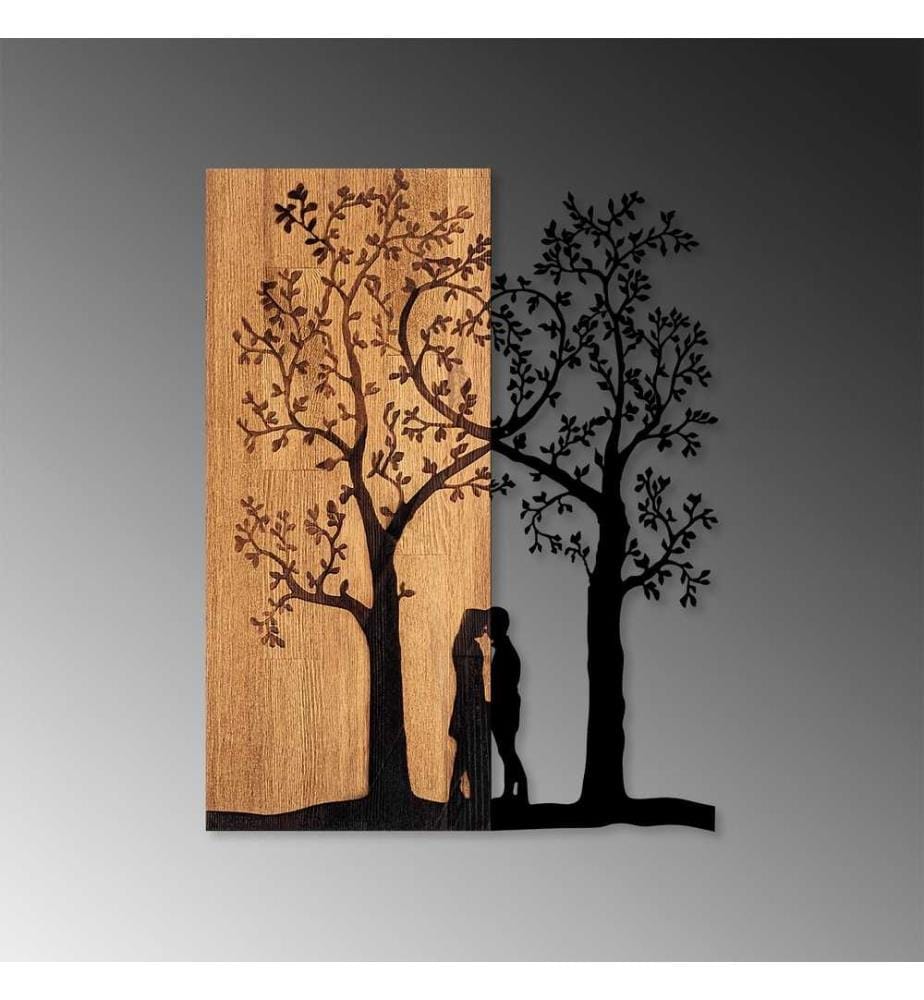 Wanddekoration aus Holz – Nussbaum & Schwarz