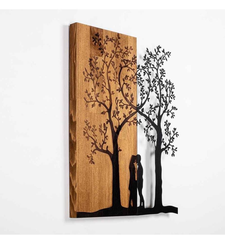 Wanddekoration aus Holz – Nussbaum & Schwarz