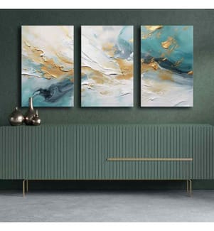 Dekorative Leinwandbilder, 3 Stück, Multicolor, 100% Leinwand, Kiefernholzrahmen