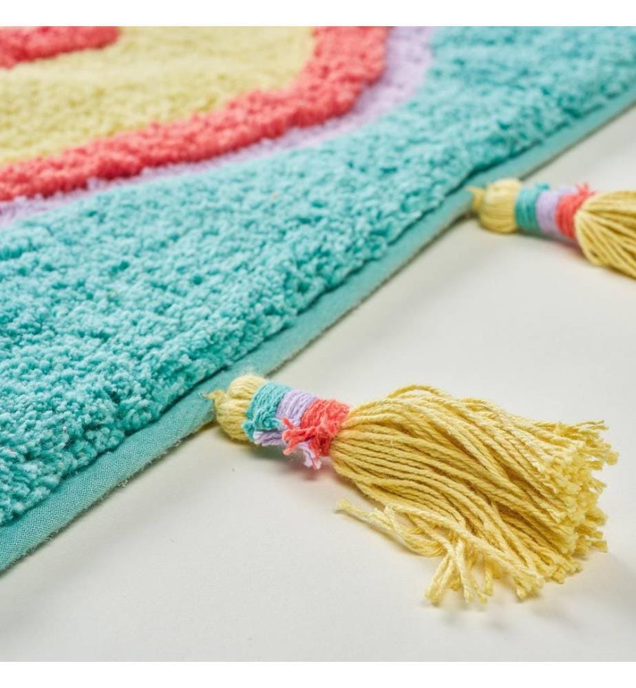 Bathmat, Yellow, Green, 100% COTTON