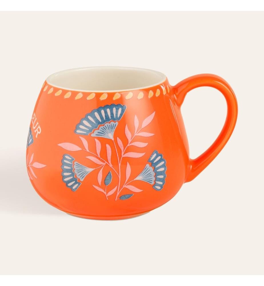 Mug orange 100% porcelaine