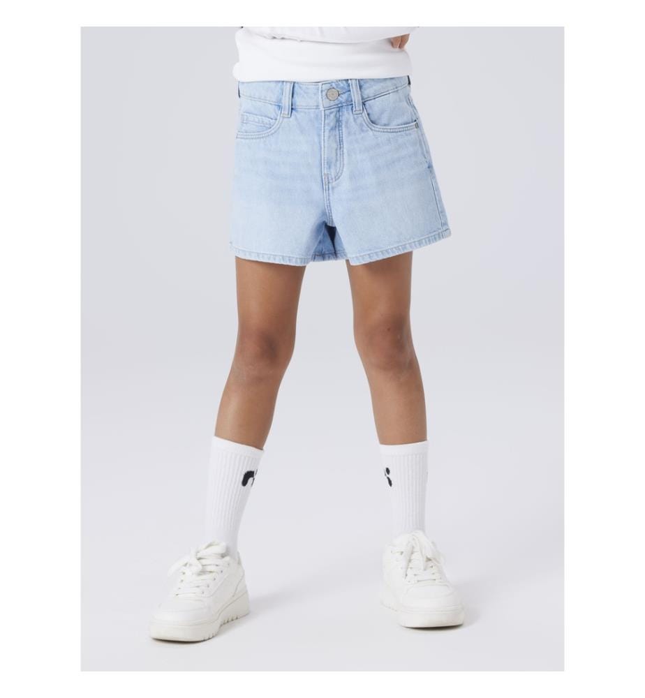 Mom Fit Shorts - Hellblau-Denim