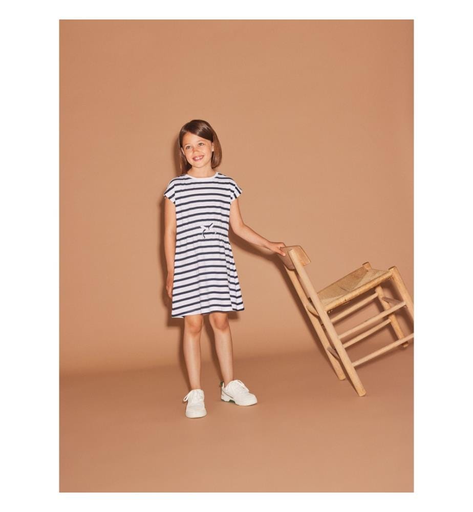 Midikleid Kurzarm Regular Fit - Dark-Sapphire-Y-D-Stripes