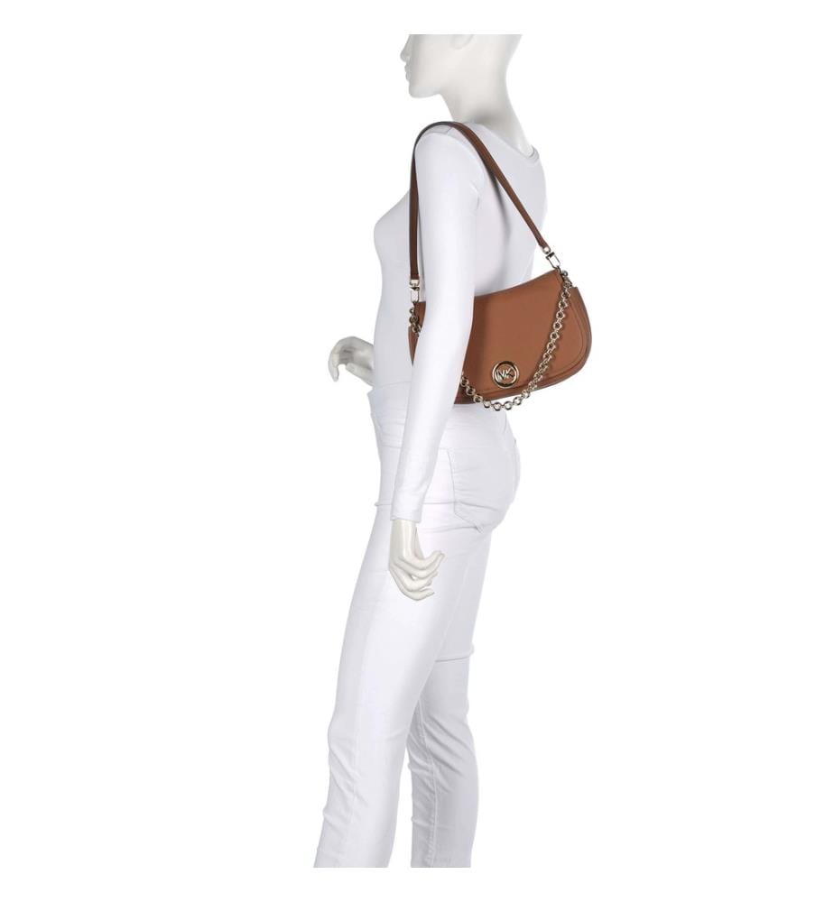 Nolita Medium Schultertasche genarbtes Leder luggage