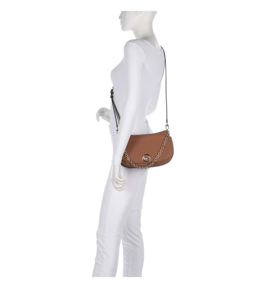 Nolita Medium Schultertasche genarbtes Leder luggage