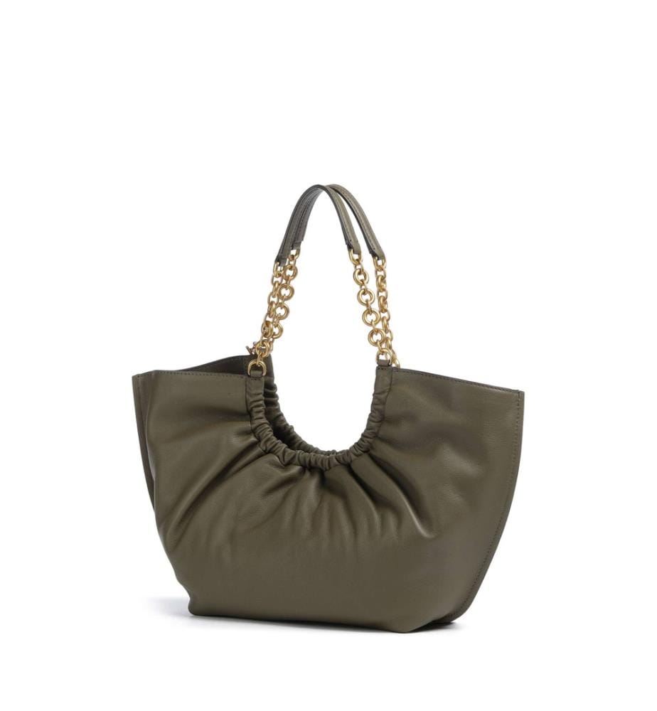Indie Small Shopper genarbtes Leder loden