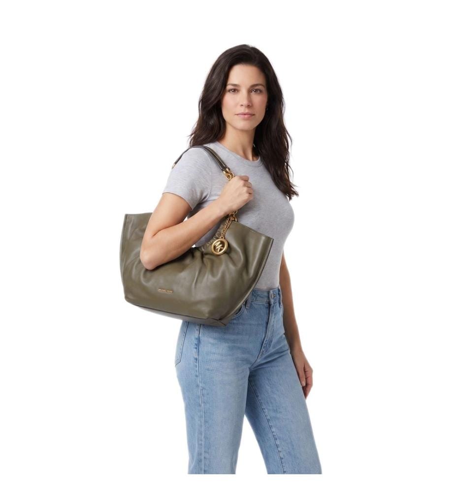 Indie Small Shopper genarbtes Leder loden