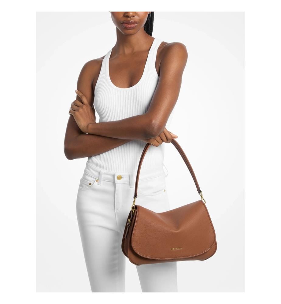 Holmes Umhängetasche aus genarbtem Leder in mittlerer Grösse