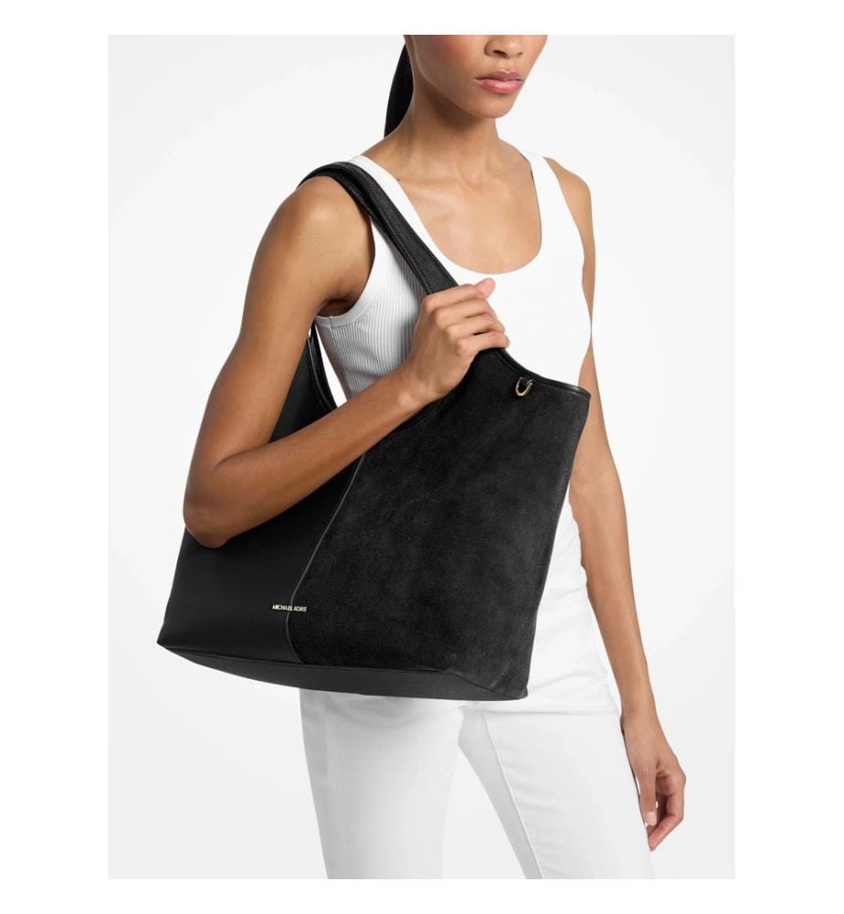 Henly Grosse Tragetasche aus Leder und Wildleder