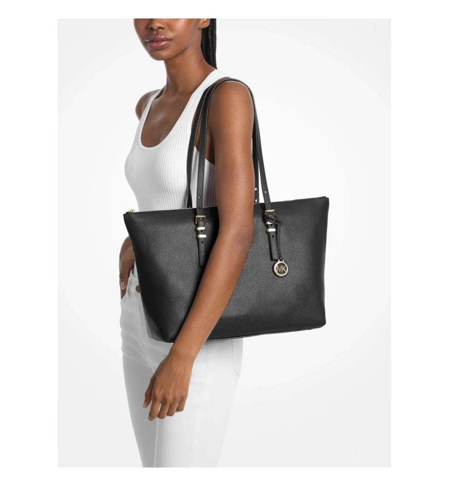Quinn – Grosse Tote-Tasche aus genarbtem Leder
