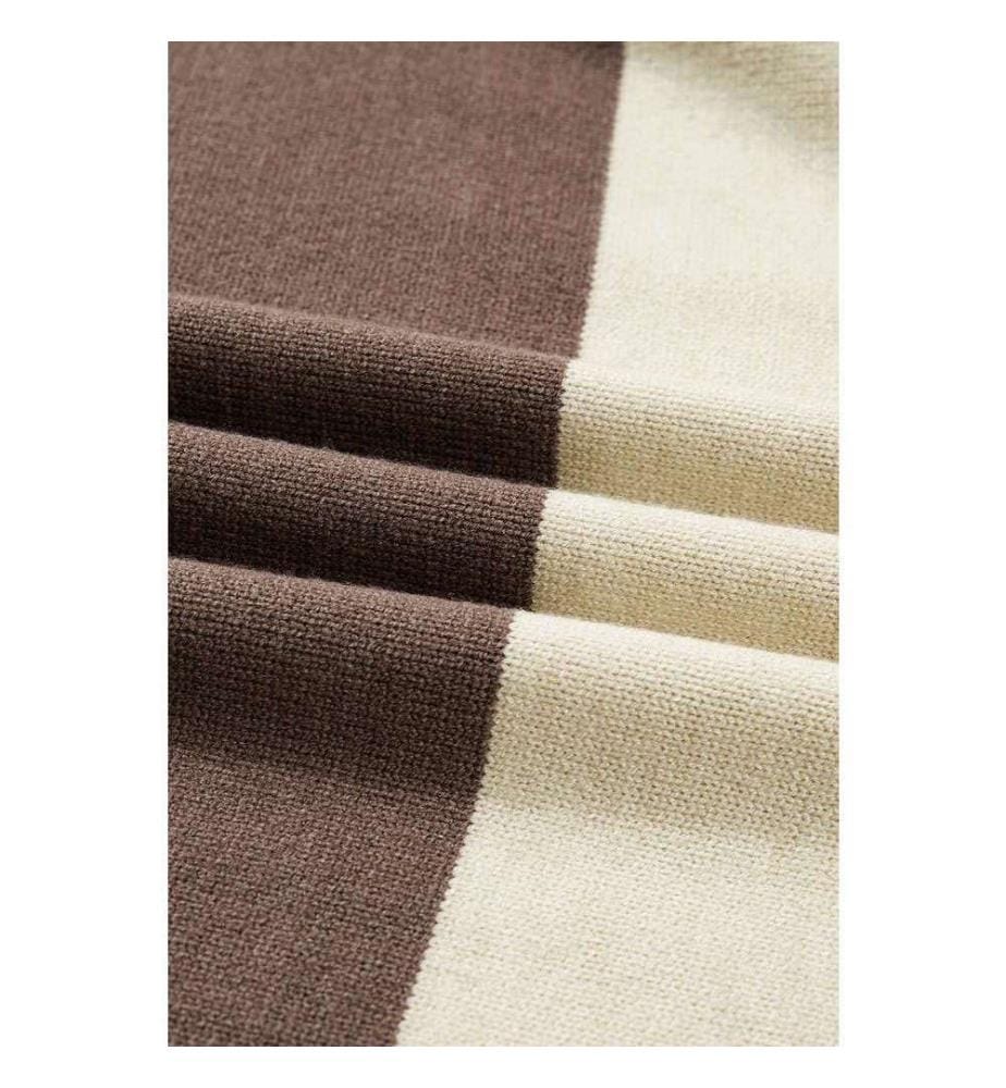Schwarzer Rundhalsausschnitt-Pullover mit Farbblocks und hängenden Schultern - Black