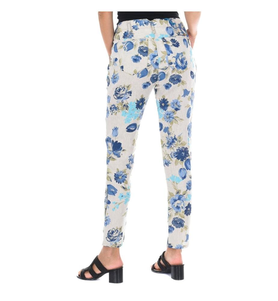 Lange Leinenhose mit schmalem Schnitt