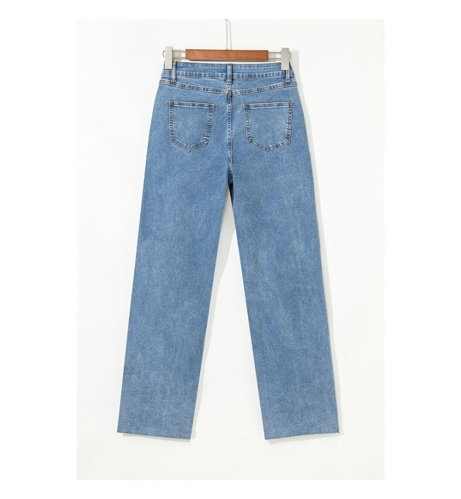 Jeans asimmetrici a gamba larga - Blu